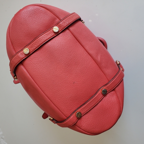 Michael Kors Bedford Pebble Leather Satchel Watermelon Pink - Picture 4 of 12